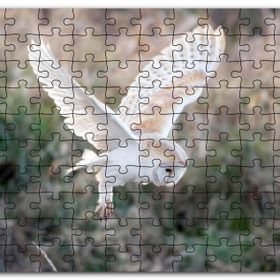 Cakapuzzle Çayırda Konmaya Hazırlanan Beyaz Baykuş Mdf 120 Parça Puzzle