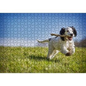 Cakapuzzle Çayırda Oyun Oynayan Sevimli Köpek 120 Parça Ahşap Puzzle