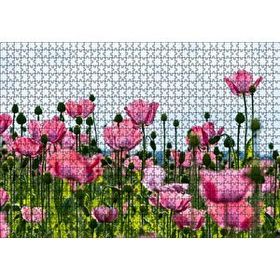 Cakapuzzle Çayırda Pembe Gelincikler ve Gökyüzü 120 Parça Ahşap Puzzle