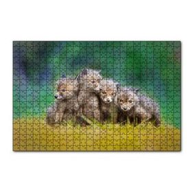 Cakapuzzle Çayırda Sevimli Tilki Yavruları 120 Parça Ahşap Puzzle