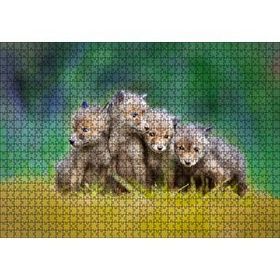 Cakapuzzle Çayırda Sevimli Tilki Yavruları 120 Parça Ahşap Puzzle