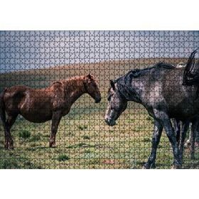 Cakapuzzle Çayırda Yılkı Atları 120 Parça Ahşap Puzzle