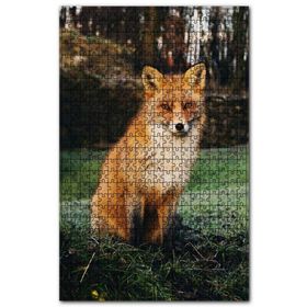 Cakapuzzle Çayırdaki Kızıl Tilki Poz Veriyor Ahşap 1000 Parça Puzzle