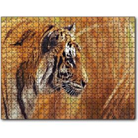 Cakapuzzle Çayırlar Arasında Kamufle Kaplan Mdf 1000 Parça Puzzle
