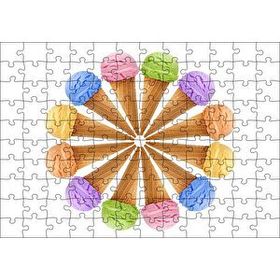 Cakapuzzle Çeşitli Kornet Dondurma Yelpazesi 120 Parça Ahşap Puzzle