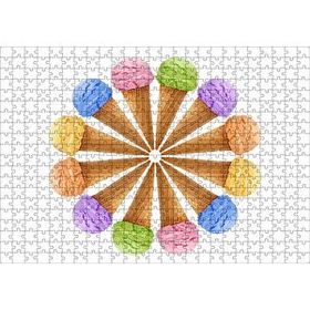 Cakapuzzle Çeşitli Kornet Dondurma Yelpazesi 120 Parça Ahşap Puzzle