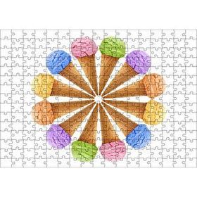 Cakapuzzle Çeşitli Kornet Dondurma Yelpazesi 120 Parça Ahşap Puzzle