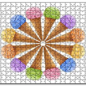 Cakapuzzle Çeşitli Kornet Dondurma Yelpazesi Mdf 120 Parça Puzzle