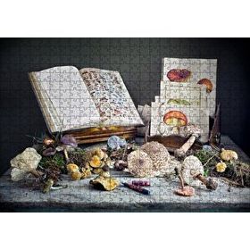 Cakapuzzle Çeşitli Mantarlar ve Mantarlara Dair Kitaplar 120 Parça Ahşap Puzzle