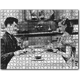 Cakapuzzle Chaplin ve Goddard Modern Zamanlarda Mdf 1000 Parça Puzzle