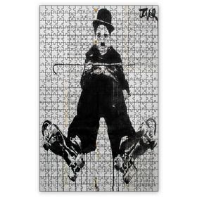 Cakapuzzle Chaplin ve Patenleri İllüstrasyon Görseli Ahşap 1000 Parça Puzzle