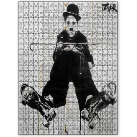 Cakapuzzle Chaplin ve Patenleri İllüstrasyon Görseli Ahşap 1000 Parça Puzzle
