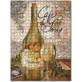 Cakapuzzle Chardonnay Şarap Afişi Görseli Ahşap 255 Parça Puzzle