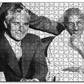 Cakapuzzle Charles Chaplin ve Mahatma Gandhi Gülümsüyor Mdf 120 Parça Puzzle