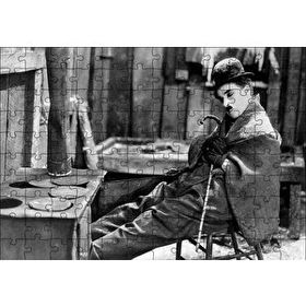 Cakapuzzle Charlie Chaplin Ayakları Soba İçinde Uyuyor Mdf 120 Parça Puzzle
