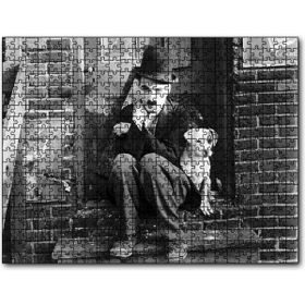 Cakapuzzle Charlie Chaplin ve Sevimli Köpeği Mdf 120 Parça Puzzle