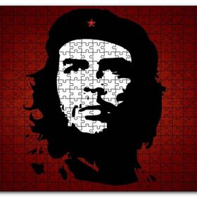 Cakapuzzle Che Guevara Kırmızı Zemine Gölge Sanatı Mdf 1000 Parça Puzzle