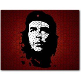 Cakapuzzle Che Guevara Kırmızı Zemine Gölge Sanatı Mdf 120 Parça Puzzle