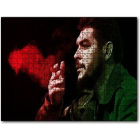Cakapuzzle Che Guevara Puro İçiyor Siyah Arkaplan Mdf 1000 Parça Puzzle