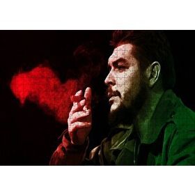 Cakapuzzle Che Guevara Puro İçiyor Siyah Arkaplan Mdf 500 Parça Puzzle