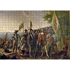 Cakapuzzle Christopher Columbus Askerler Ve Yerli Halk 120 Parça Ahşap Puzzle