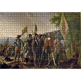 Cakapuzzle Christopher Columbus Askerler Ve Yerli Halk 120 Parça Ahşap Puzzle