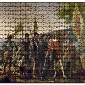 Cakapuzzle Christopher Columbus Askerler ve Yerli Halk Mdf 120 Parça Puzzle