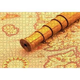 Cakapuzzle Christopher Columbus Harita Ve Dürbün 120 Parça Ahşap Puzzle
