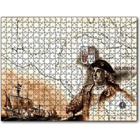 Cakapuzzle Christopher Columbus Harita ve Gemiler Mdf 1000 Parça Puzzle