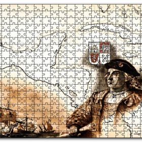 Cakapuzzle Christopher Columbus Harita ve Gemiler Mdf 120 Parça Puzzle