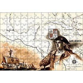 Cakapuzzle Christopher Columbus Harita ve Gemiler Mdf 120 Parça Puzzle
