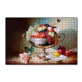 Cakapuzzle Çiçek Meyve Tabağı Görseli 120 Parça Ahşap Puzzle