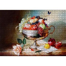 Cakapuzzle Çiçek Meyve Tabağı Görseli 120 Parça Ahşap Puzzle