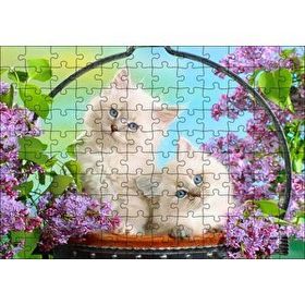 Cakapuzzle Çiçek Ve Sevimli Kediler 120 Parça Ahşap Puzzle