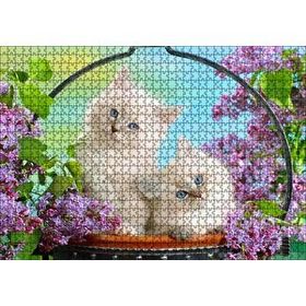 Cakapuzzle Çiçek Ve Sevimli Kediler 120 Parça Ahşap Puzzle