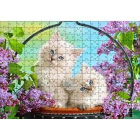 Cakapuzzle Çiçek Ve Sevimli Kediler 120 Parça Ahşap Puzzle
