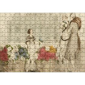 Cakapuzzle Çiçekçi Kız ve Müşterisi Kadınlar 120 Parça Ahşap Puzzle