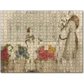 Cakapuzzle Çiçekçi Kız ve Müşterisi Kadınlar Mdf 1000 Parça Puzzle