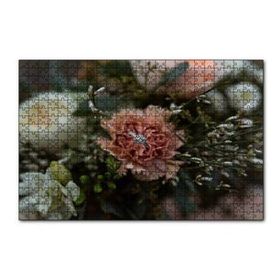 Cakapuzzle Çiçekler ve Ortasındaki Yüzük 120 Parça Ahşap Puzzle