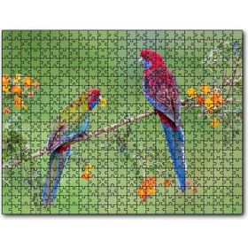 Cakapuzzle Çiçekli Dal Üzerindeki Renkli Papağanlar Mdf 120 Parça Puzzle