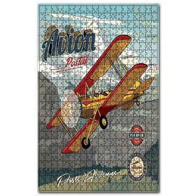 Cakapuzzle Çift Kanatlı Tek Motorlu Uçak Görseli Ahşap 255 Parça Puzzle
