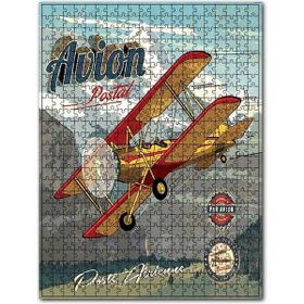 Cakapuzzle Çift Kanatlı Tek Motorlu Uçak Görseli Ahşap 255 Parça Puzzle