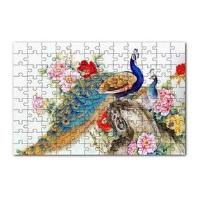 Cakapuzzle Çift Tavuskuşiar Sanatsal Görsel 120 Parça Ahşap Puzzle