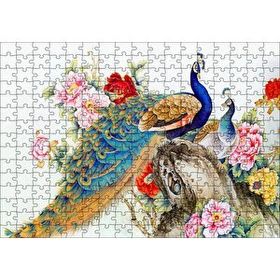 Cakapuzzle Çift Tavuskuşiar Sanatsal Görsel 120 Parça Ahşap Puzzle