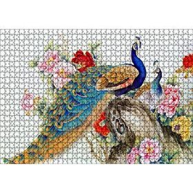 Cakapuzzle Çift Tavuskuşiar Sanatsal Görsel 120 Parça Ahşap Puzzle
