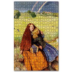 Cakapuzzle Çifte Gökkuşağı ve Akordeonlu Kadınla Kızı Ahşap 255 Parça Puzzle