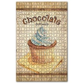 Cakapuzzle Çikolatalı Oupcakes Afişi Görseli Ahşap 500 Parça Puzzle