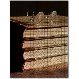 Cakapuzzle Ciltli Kitaplar ve Gözlük Ahşap 1000 Parça Puzzle