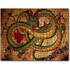 Cakapuzzle Çince Mitoloji Yılan Shenron Görseli Mdf 120 Parça Puzzle