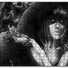 Cakapuzzle Çıplak Kadın ve Karga Siyah Beyaz Mdf 1000 Parça Puzzle